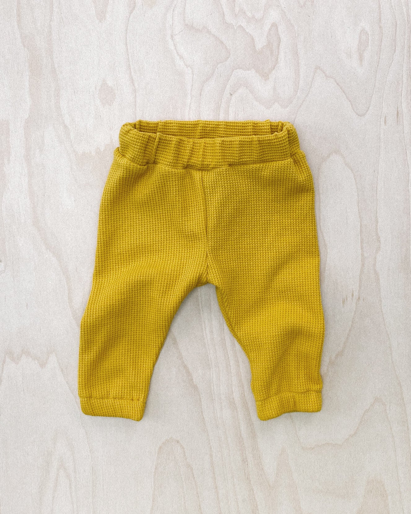 Yellow Waffle Knit Pants