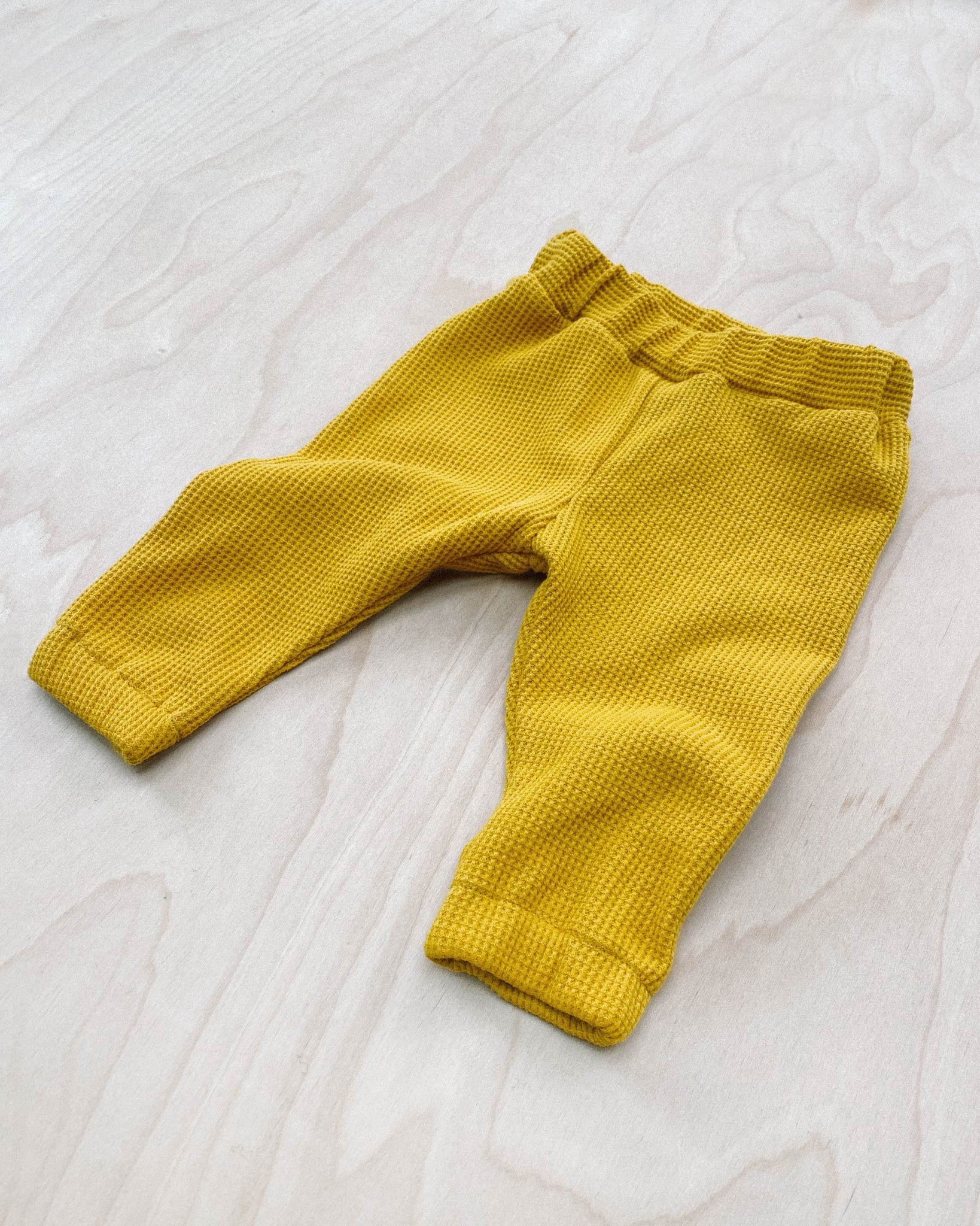 Yellow Waffle Knit Pants