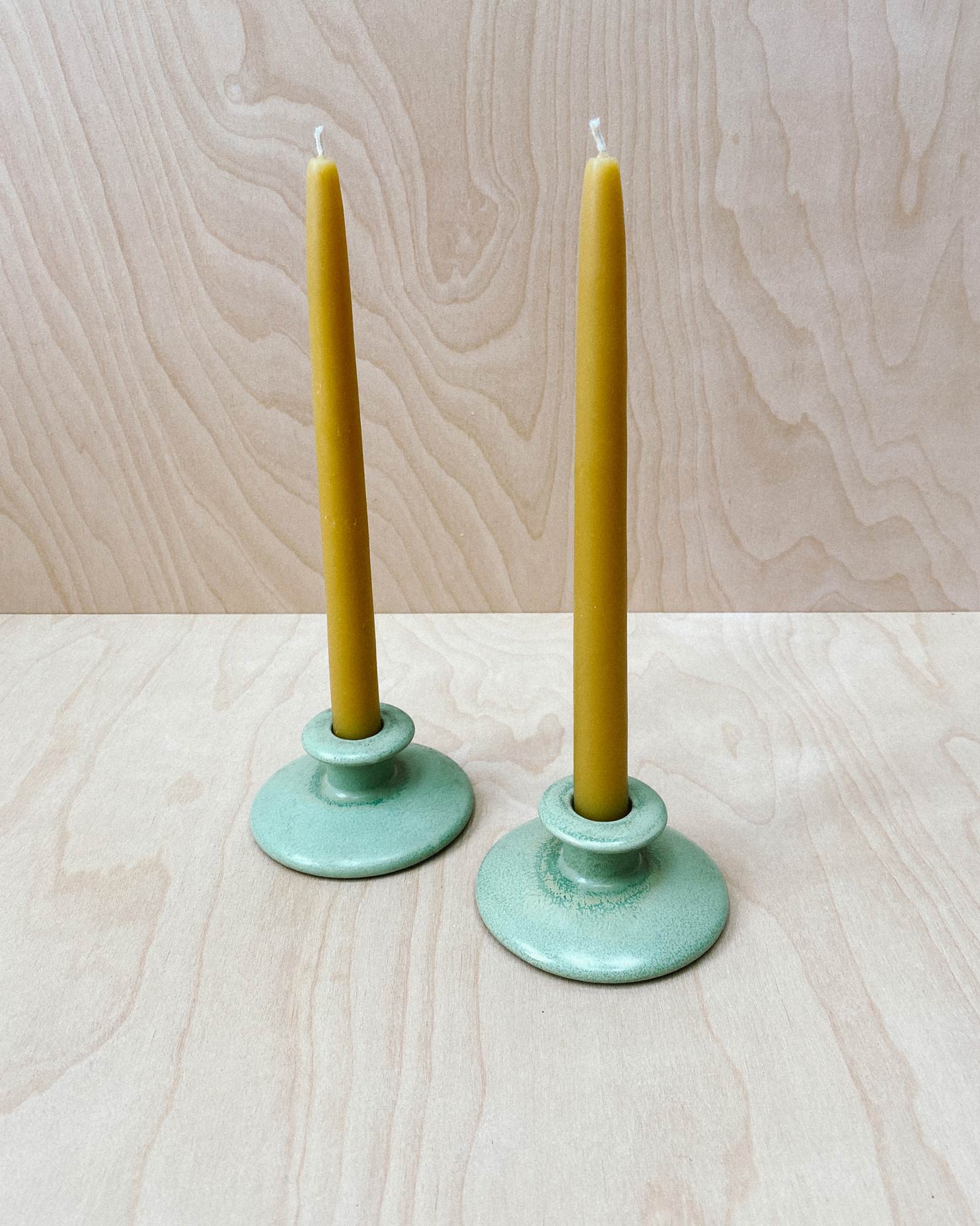 Green Ceramic Candle Holders