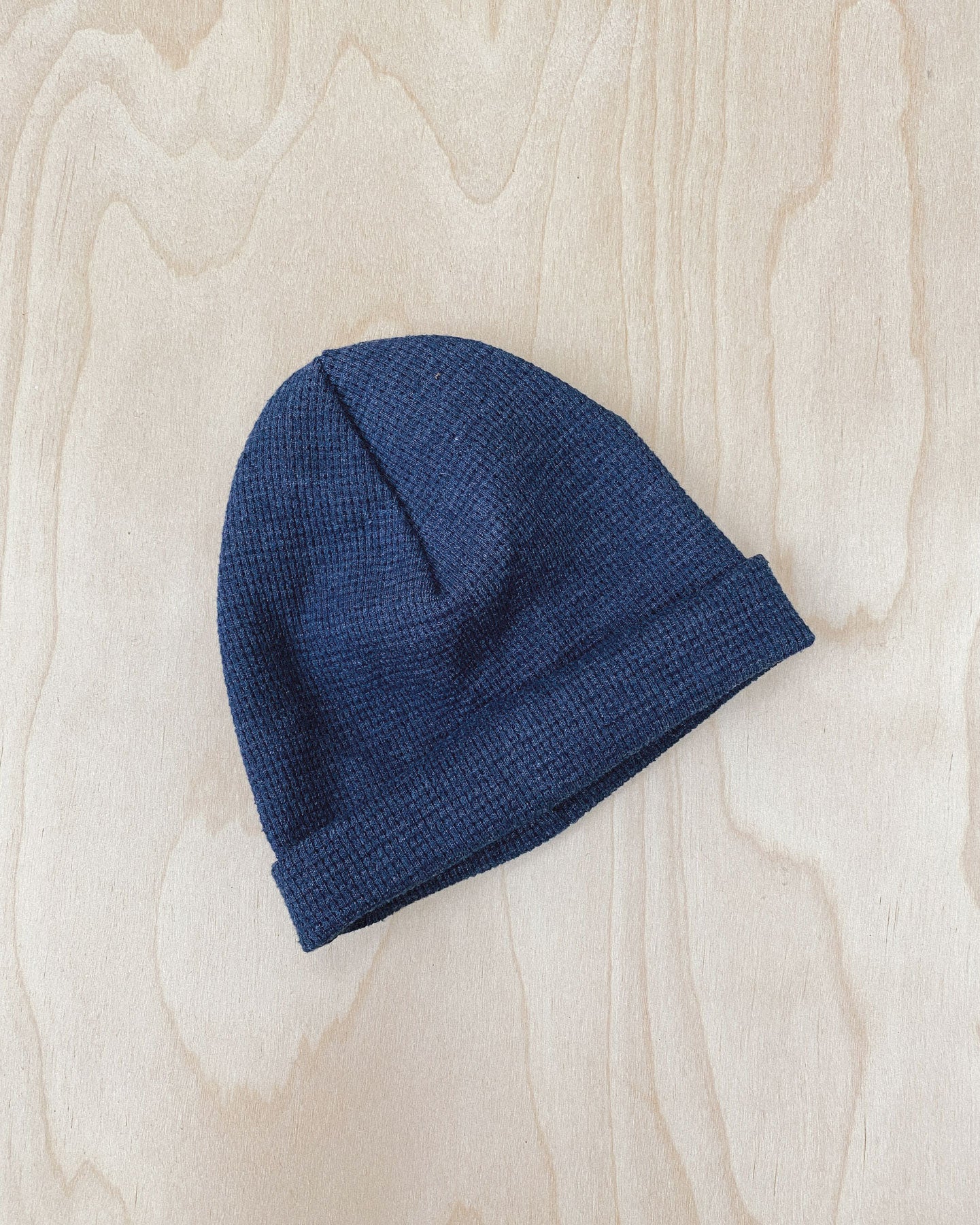 Blue Waffle Knit Hat 6–12M