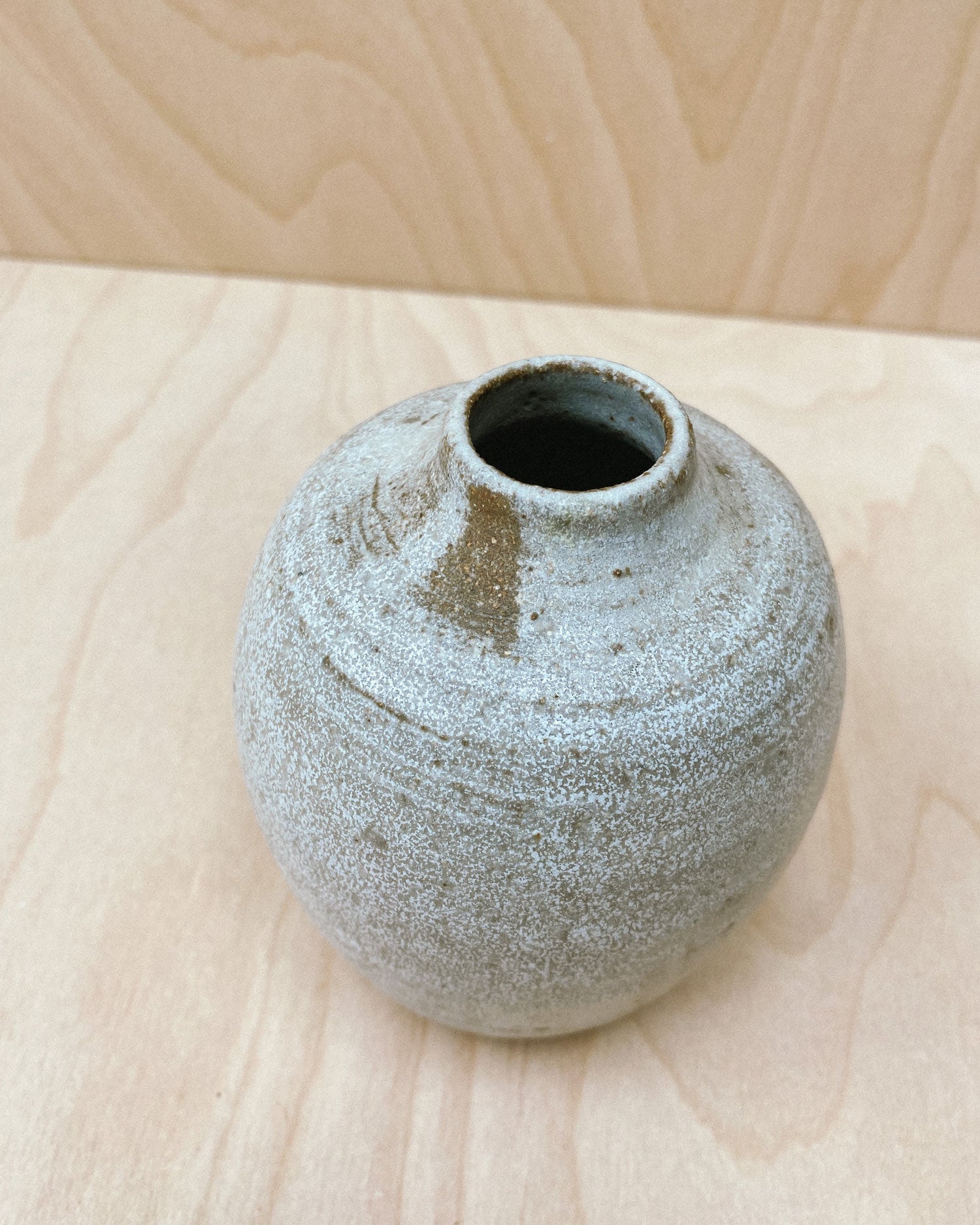 White-Brown Round Vase