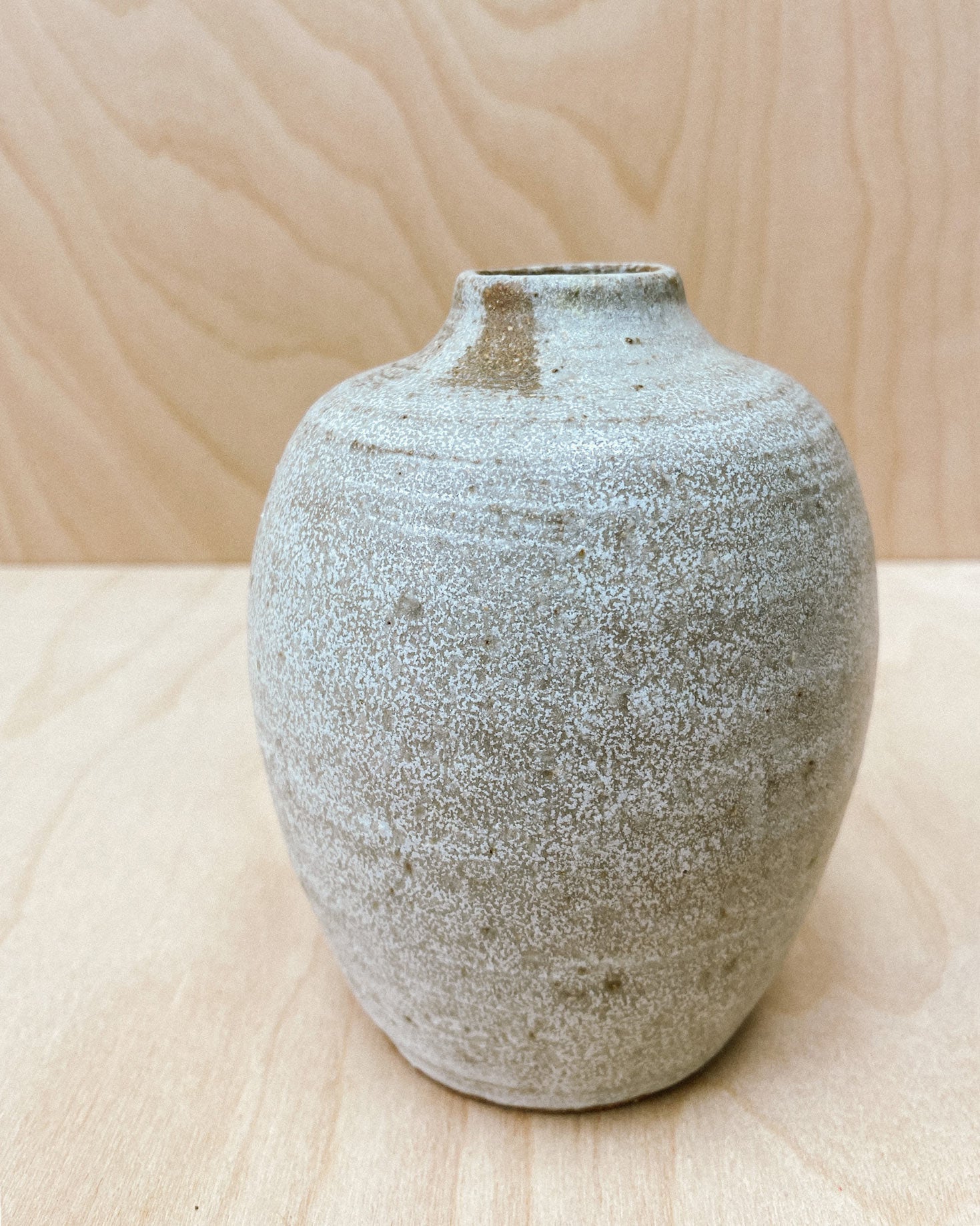 White-Brown Round Vase