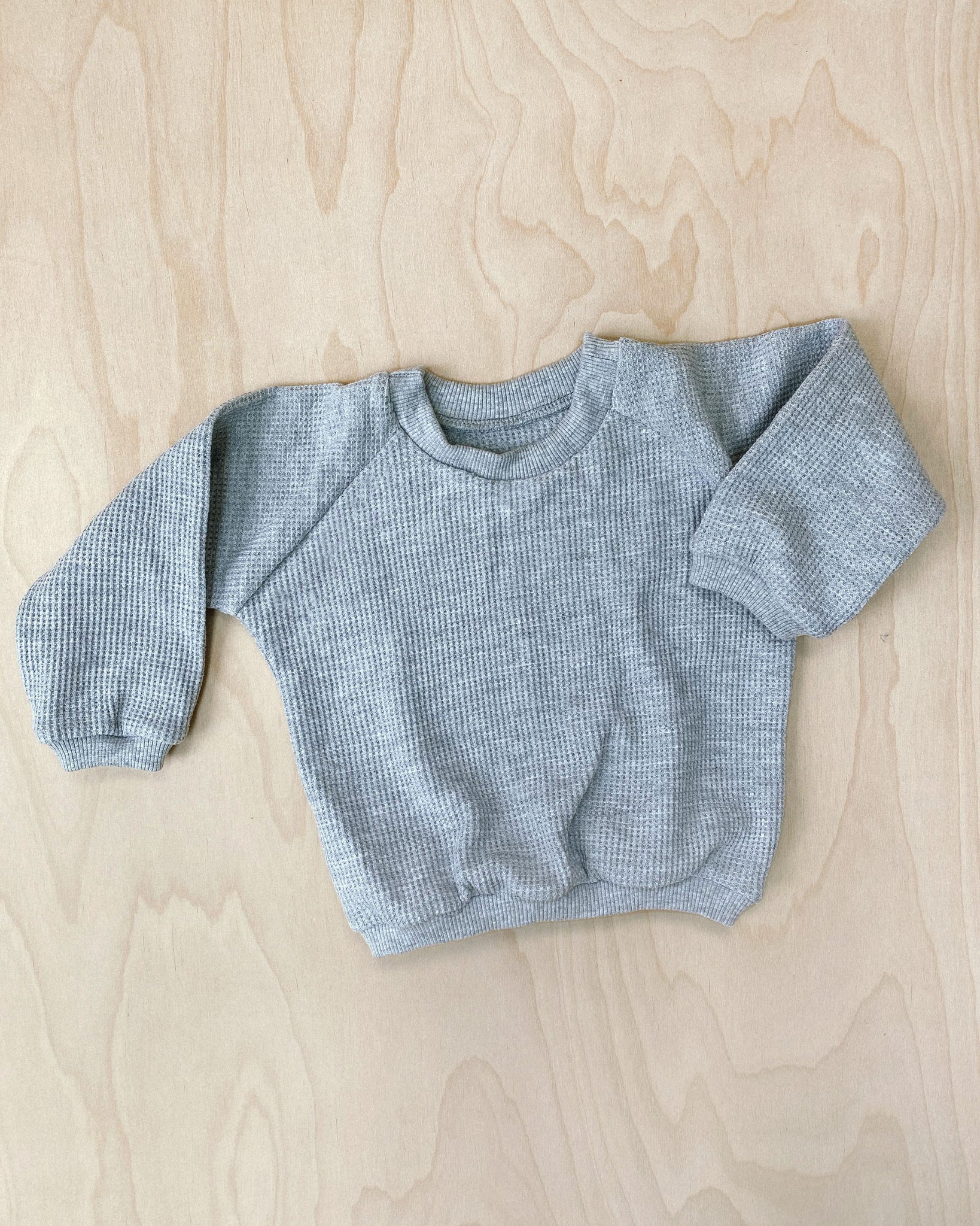 Grey Waffle Knit Sweater 6–12M